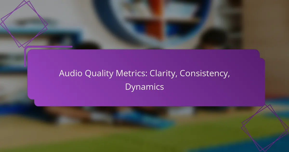 Audio Quality Metrics: Clarity, Consistency, Dynamics