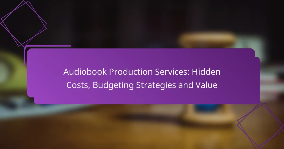 Audiobook Production Services: Hidden Costs, Budgeting Strategies and Value