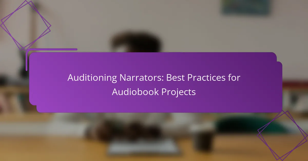 Auditioning Narrators: Best Practices for Audiobook Projects