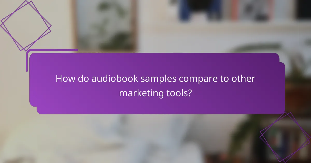 How do audiobook samples compare to other marketing tools?
