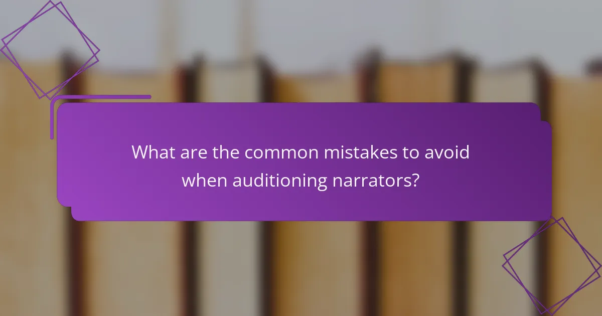 What are the common mistakes to avoid when auditioning narrators?