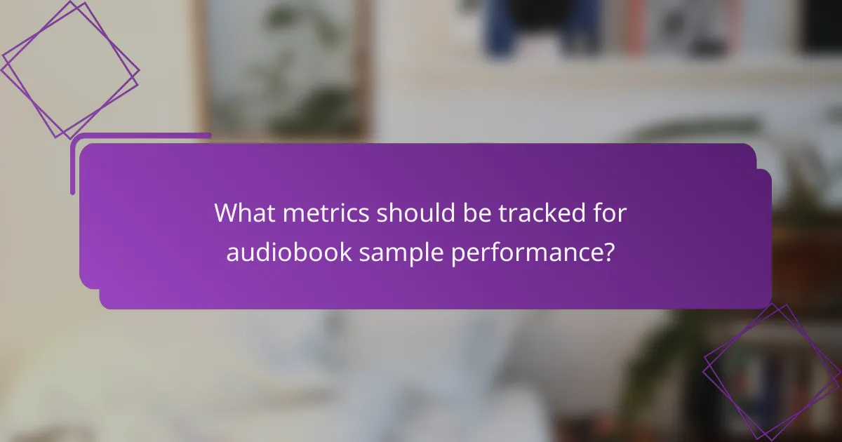 What metrics should be tracked for audiobook sample performance?